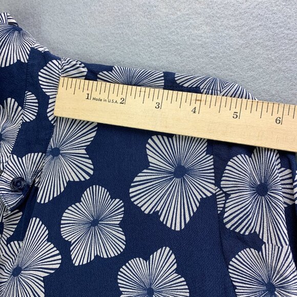 Trina Turk Blouse Womens Extra Small Blue Silk Button Up Long Sleeve Woven - Picture 12 of 16
